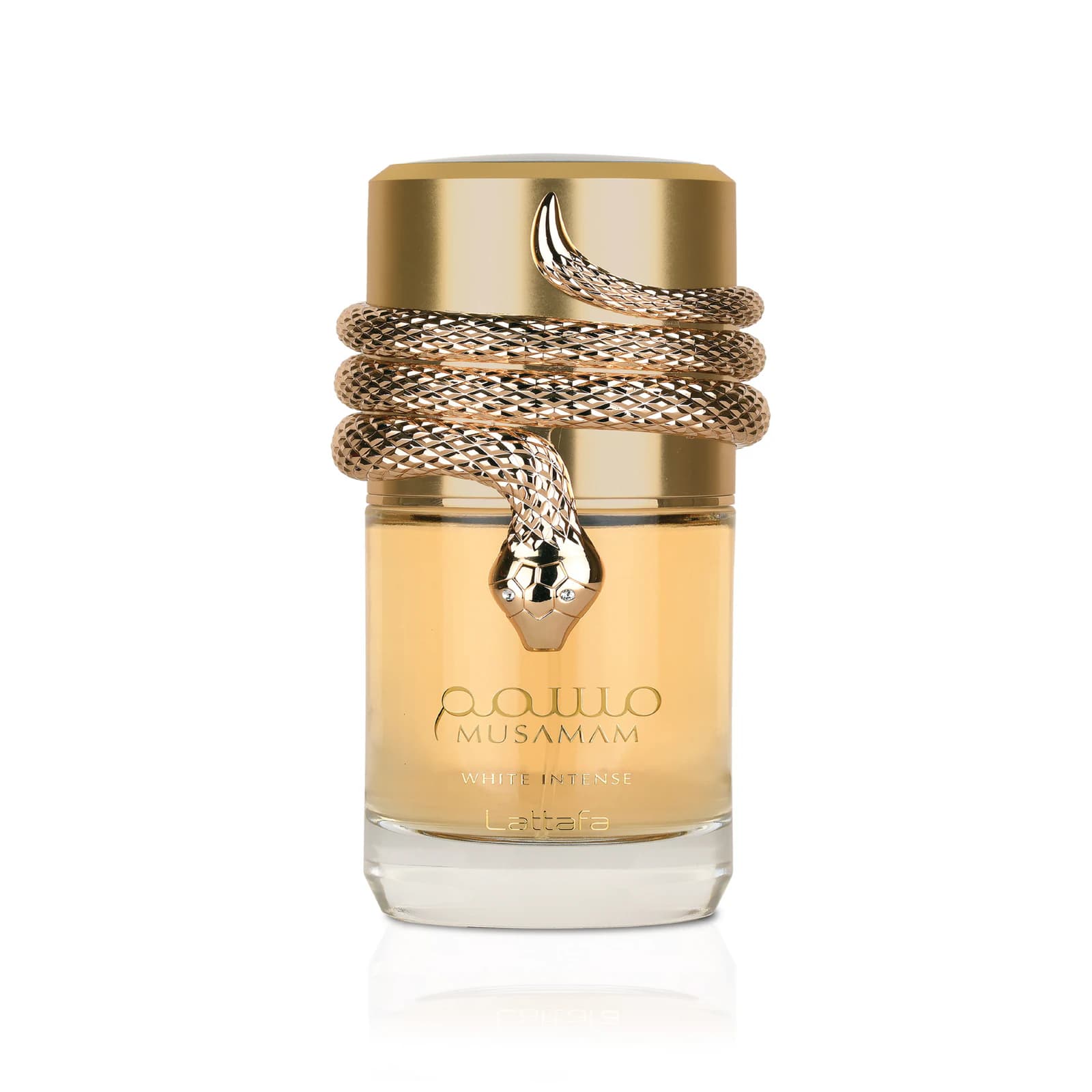 Frasco de Musamam White Intense da Lattafa