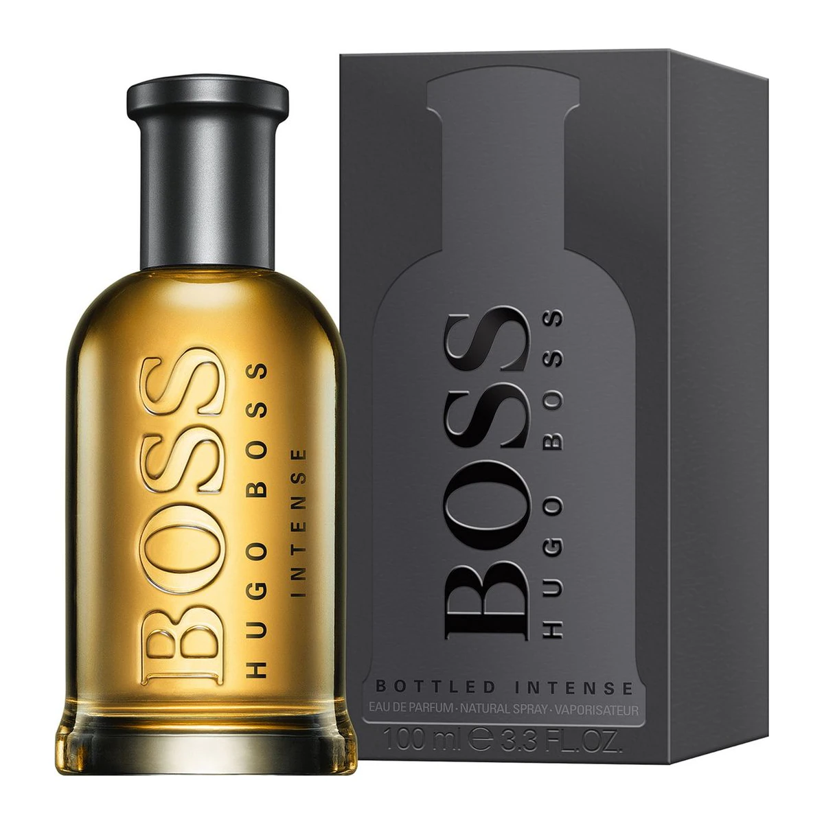 Boss Bottled Intense da Hugo Boss em fundo limpo